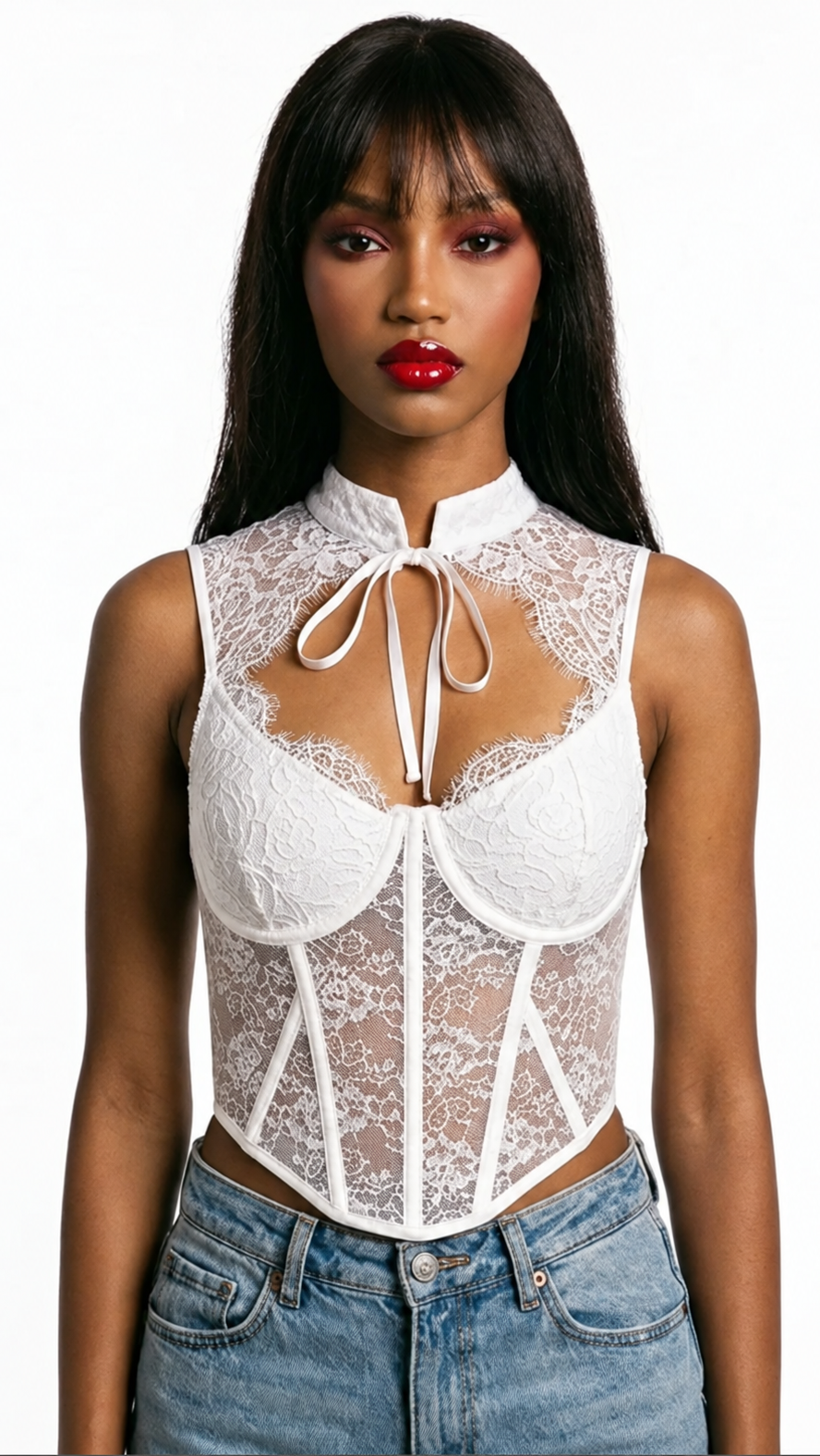 White Lace Corset Top