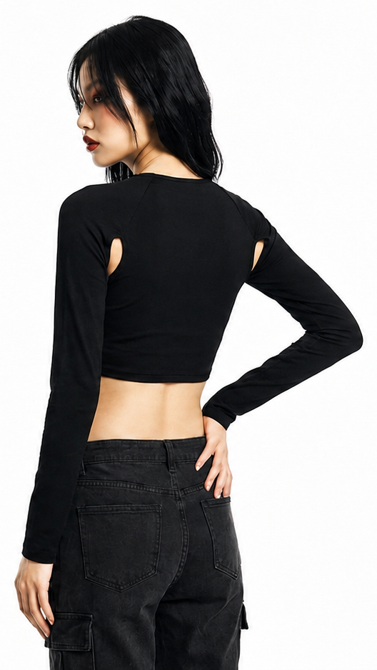 Cutout Long Sleeve Top