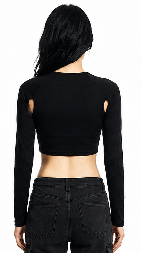 Cutout Long Sleeve Top