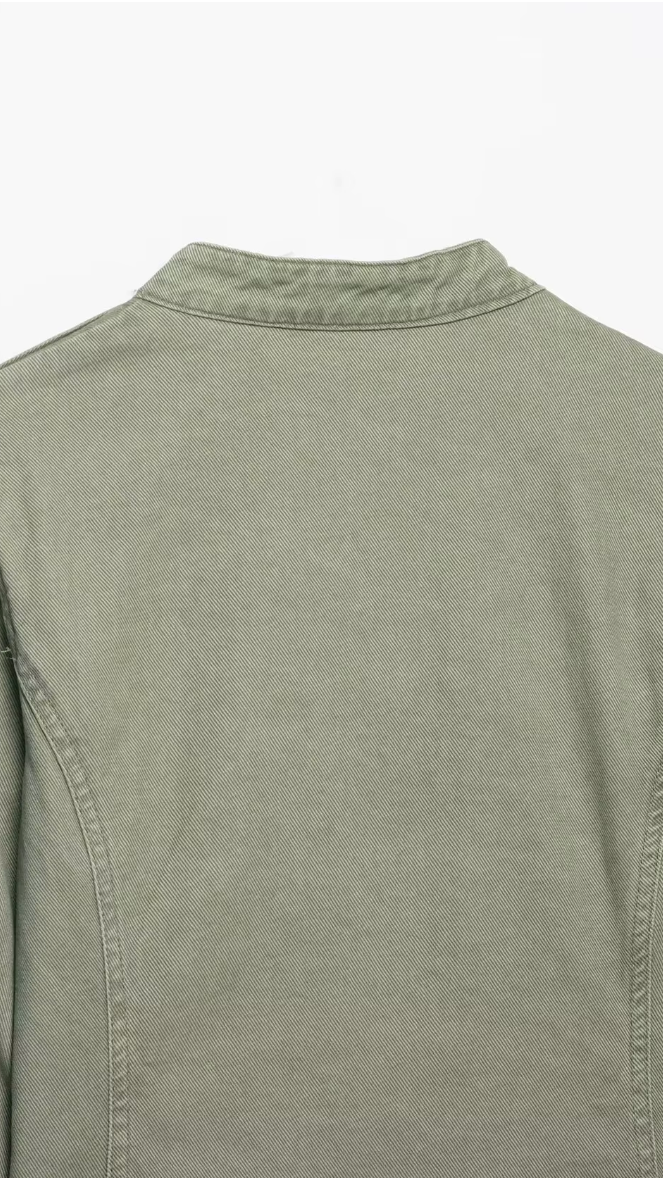 Green Military Denim Jacket