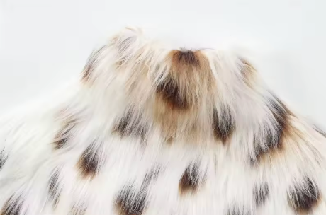 White Spotted Faux Fur Jacket