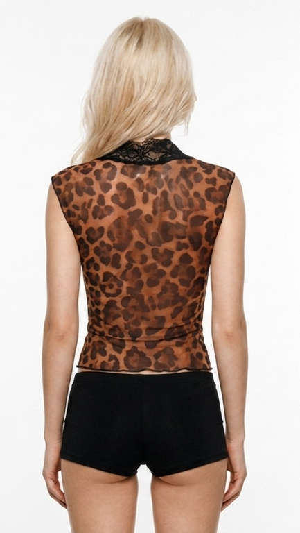 Leopard Lace Top