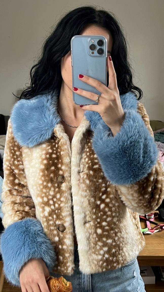 Spotted faux fur jacket